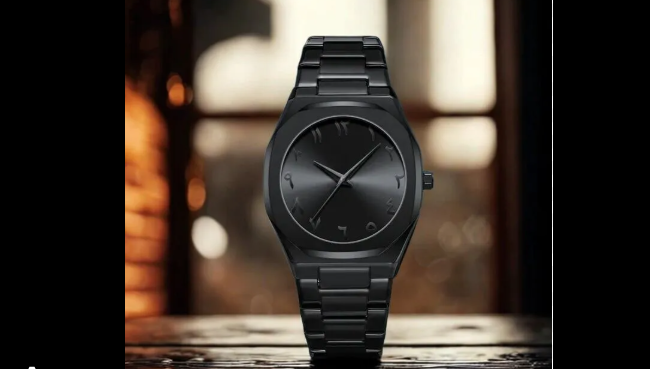 Black Aura Metalic Watch