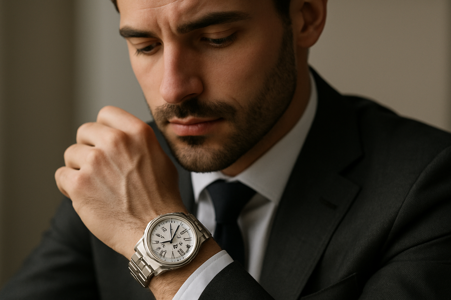 GENERATE an image of watch   with man 